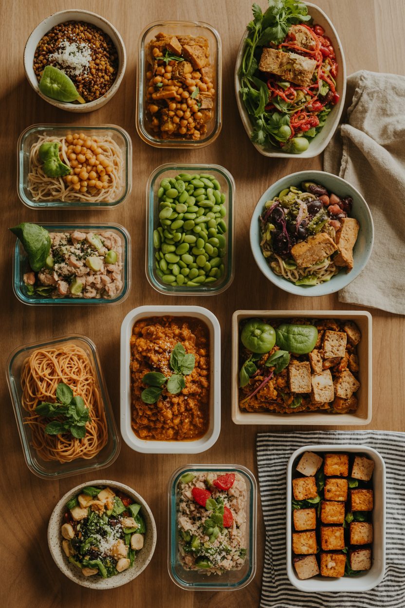 12 Plant Based High Protein Prep Meals